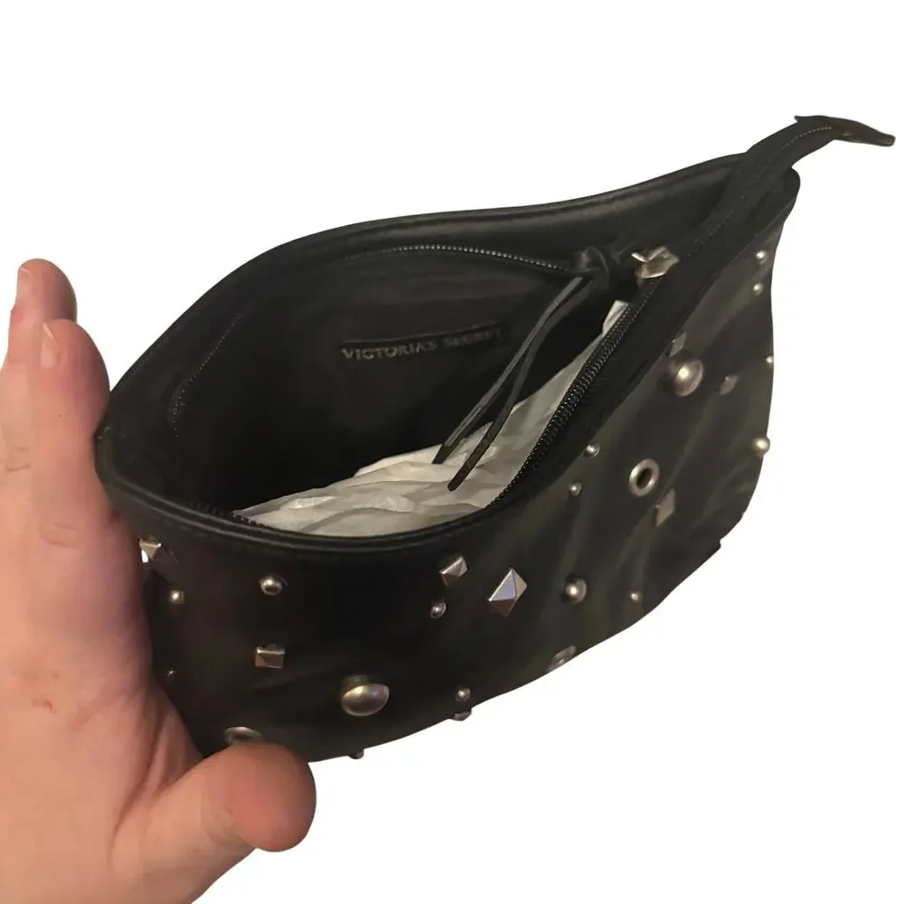 VS Vintage Y2K Black Studded Wristlet / Clutch Bag.